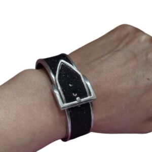 Black and Silver Cuff Bracelet
